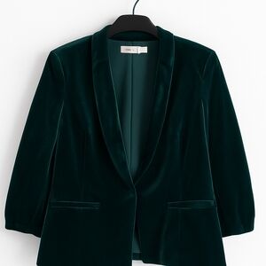 Eliza J Dark Green Velvet Blazer Size M | RN#54163 | Elegant Evening Jacket